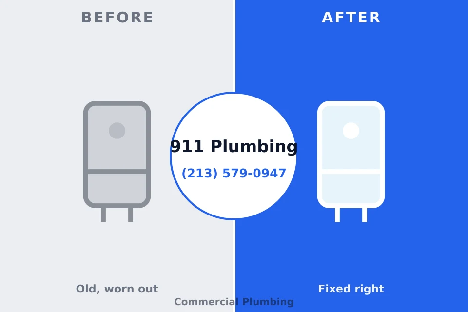 Before and after: plumbing repair Luck, WI